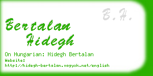 bertalan hidegh business card